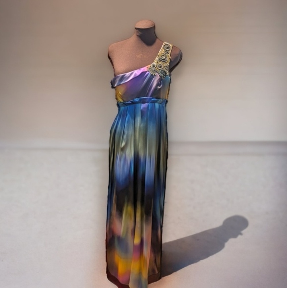 Matthew Williamson Beaded One Shoulder Silk Dress
